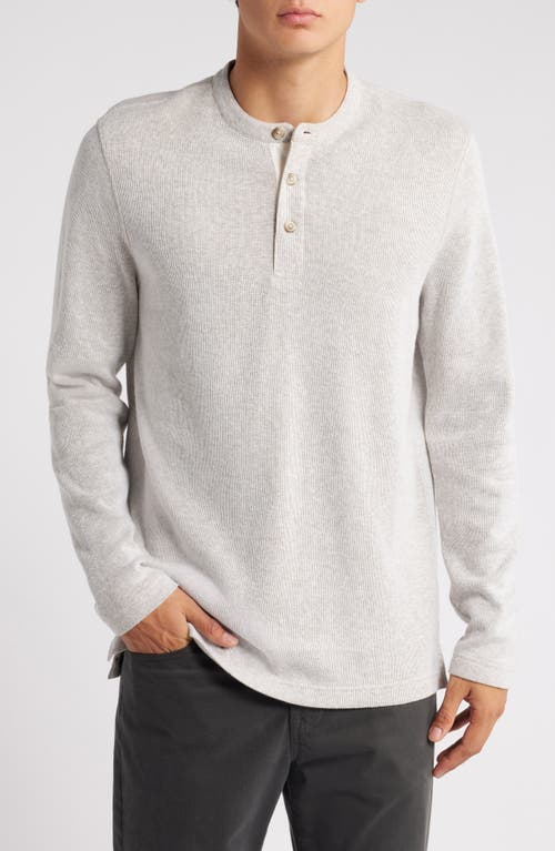 Shop Treasure & Bond Double Knit Henley In Ivory Egret Heather