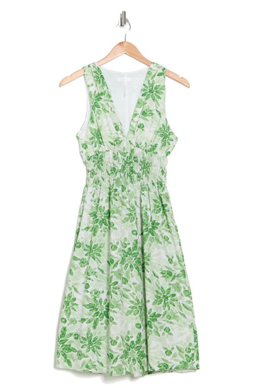 Shop Stitchdrop Springwater Print Sleeveless Dress In Lawn