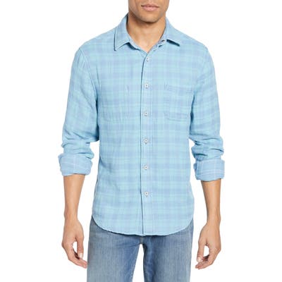 Faherty Belmar Regular Fit Reversible Cotton Shirt, Blue/green