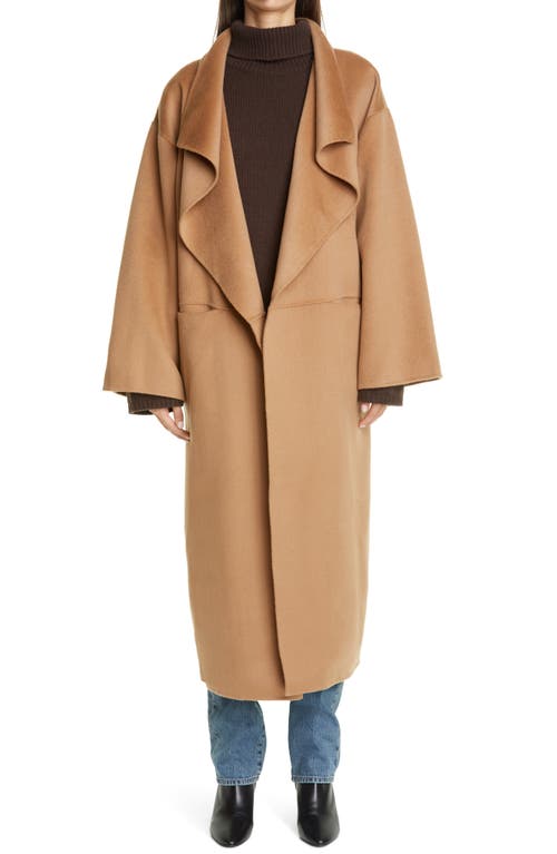 Annecy Open Front Wool & Cashmere Coat in Camel