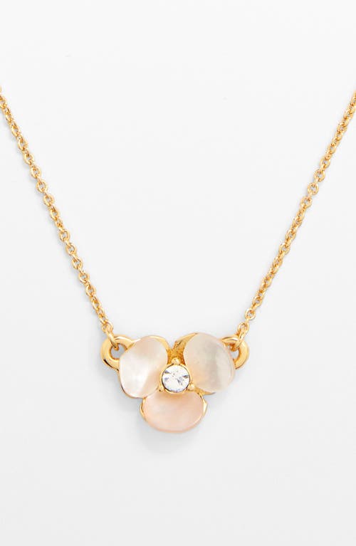 Kate Spade New York disco pansy pendant necklace in Cream/Clear/Gold at Nordstrom