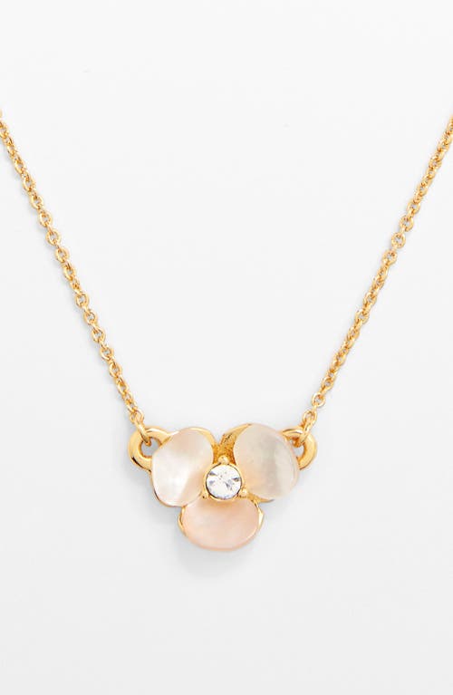 Kate Spade New York Disco Pansy Pendant Necklace In Cream/clear/gold