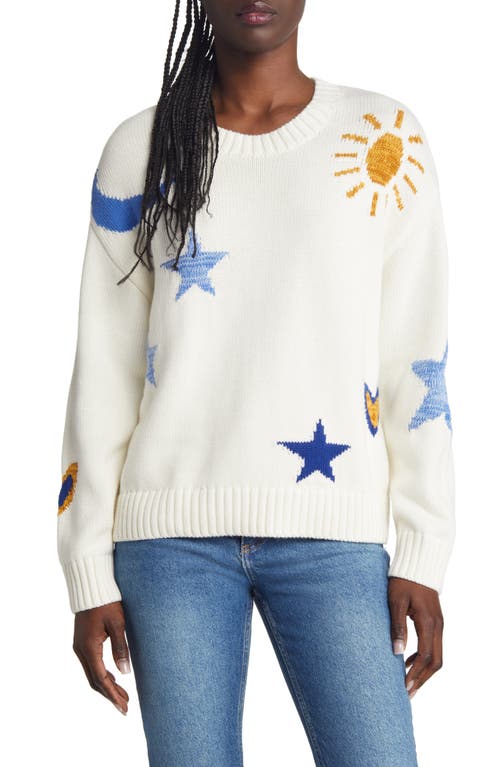 Rails Zoey Intarsia Galaxy Sweater in Ivory Gold Galaxy