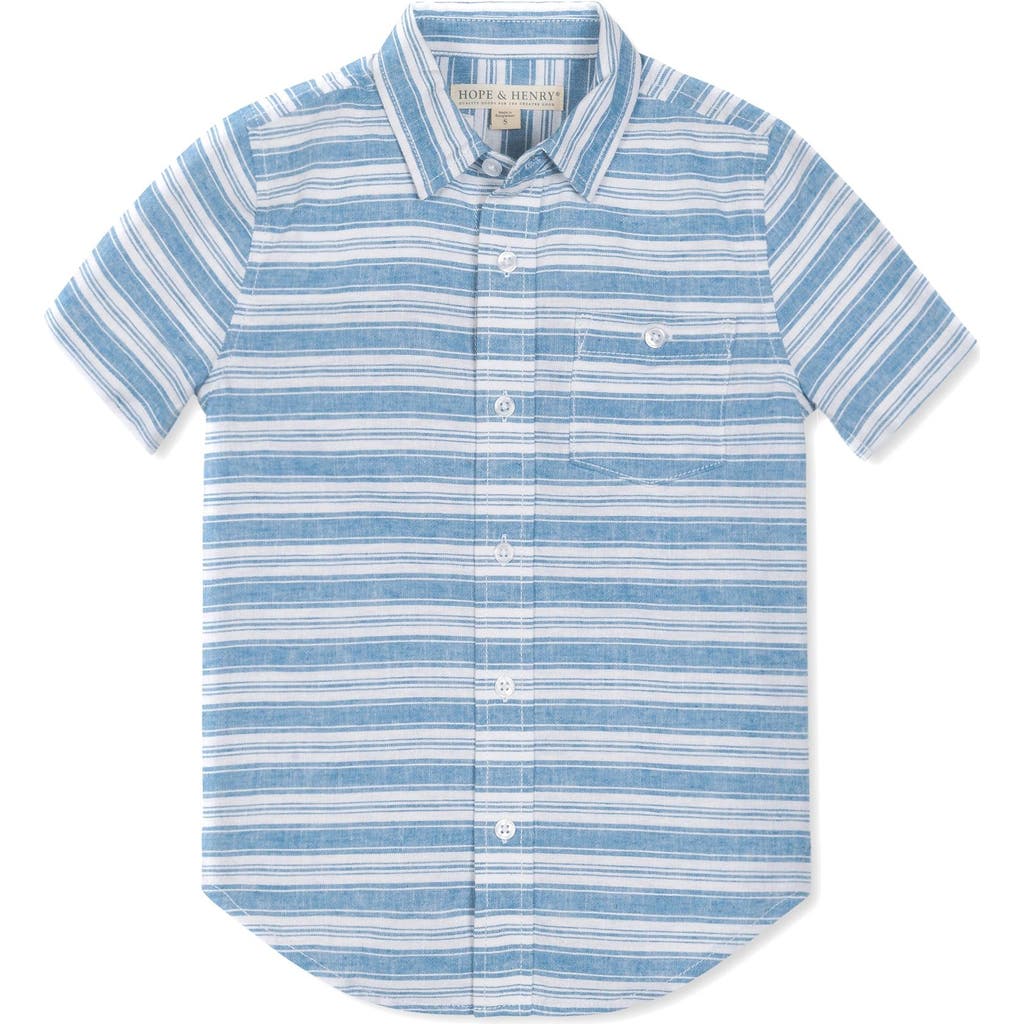 HOPE & HENRY HOPE & HENRY BOYS' LINEN SHORT SLEEVE BUTTON DOWN SHIRT, KIDS