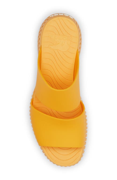 Shop Sorel One Streetworks Platform Slide Sandal In Yellow Ray/sea Salt