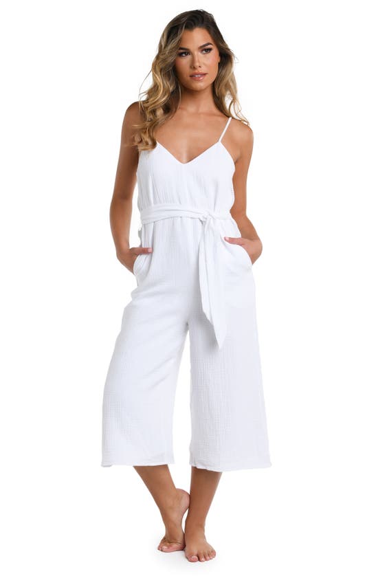 Shop La Blanca Seaside V-neck Cover-up Jumpsuit In White