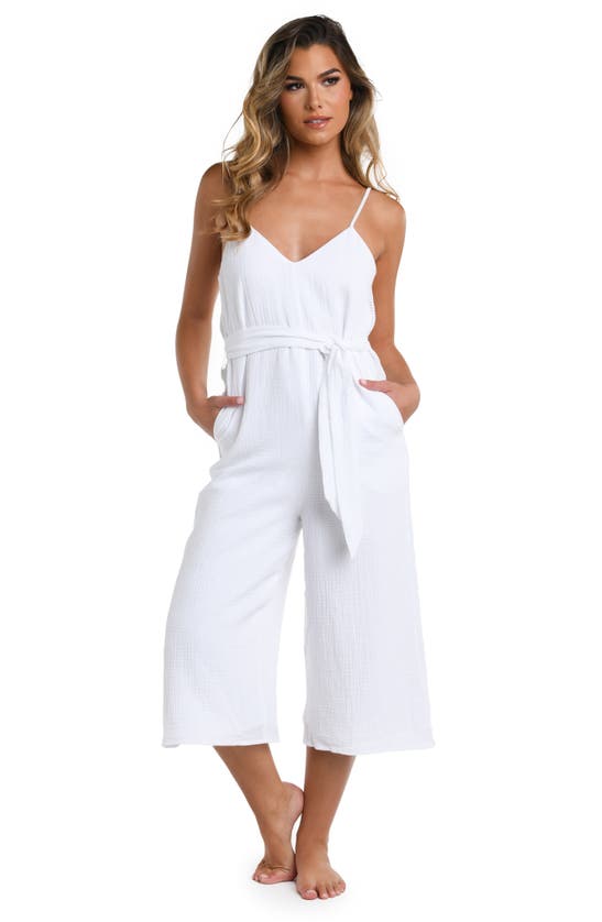 LA BLANCA LA BLANCA SEASIDE V-NECK COVER-UP JUMPSUIT