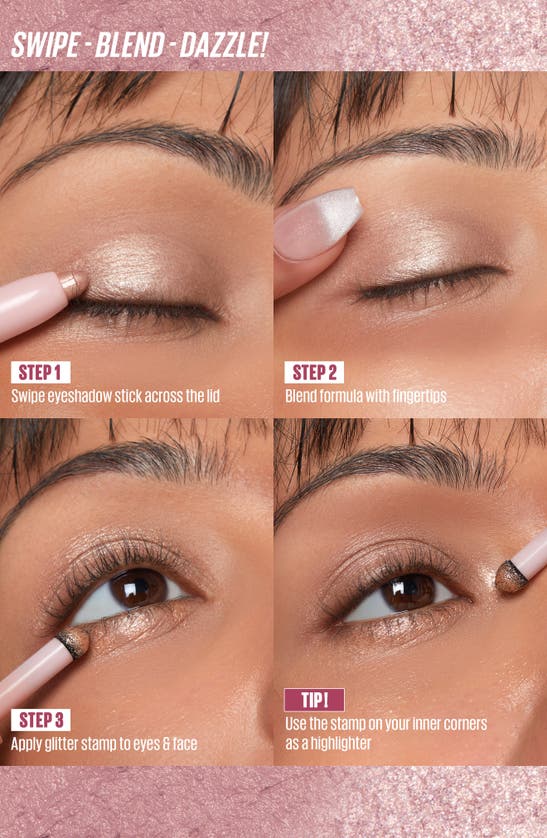 Shop Kaja Wink Dazzle Eyeshadow & Glitter Multi Stick In Peach Sprinkle