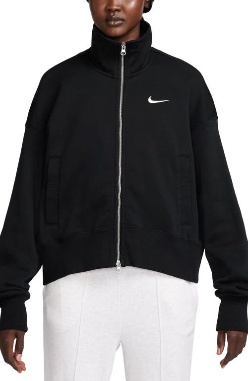 Shop Nike Sportswear Phoenix Fleece Oversize Track Jacket In Black/sail