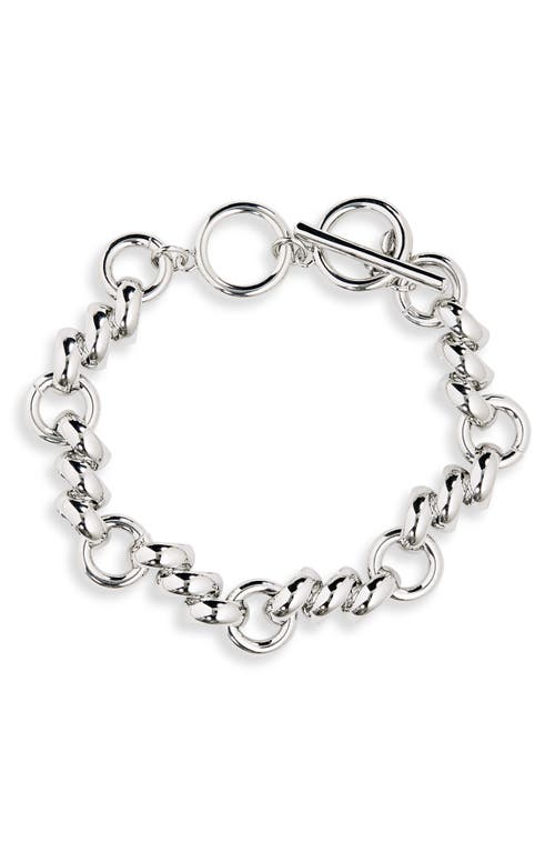 Staggered Chain Bracelet in Rhodium