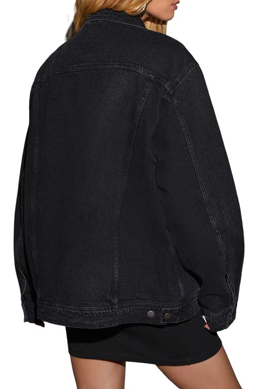 Shop Vici Collection Nira Oversize Denim Jacket In Black