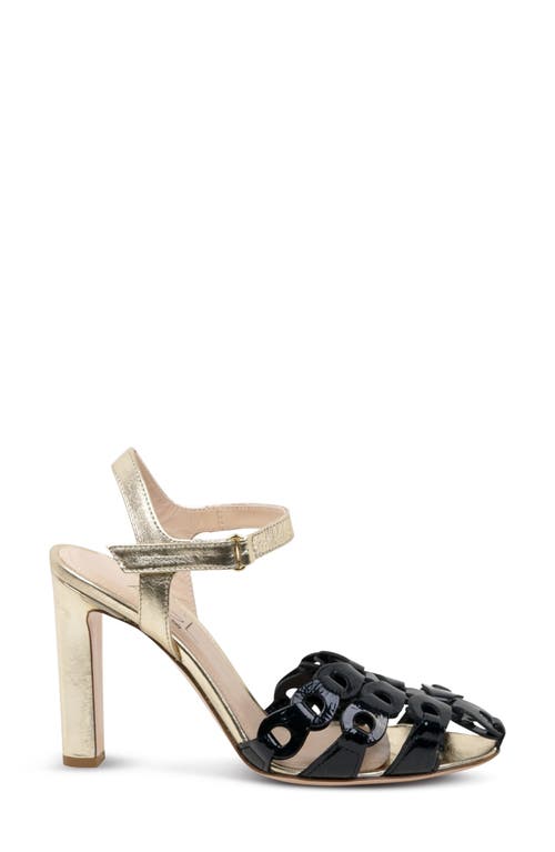 Agl Attilio Giusti Leombruni Agl Petal Sling Leather Sling In Nero-platino