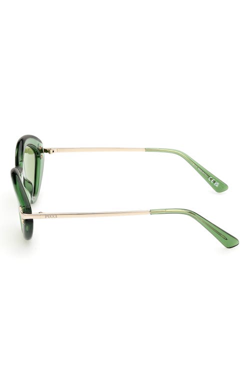 Shop Emilio Pucci Geometric 54mm Sunglasses In Shiny Light Green/green