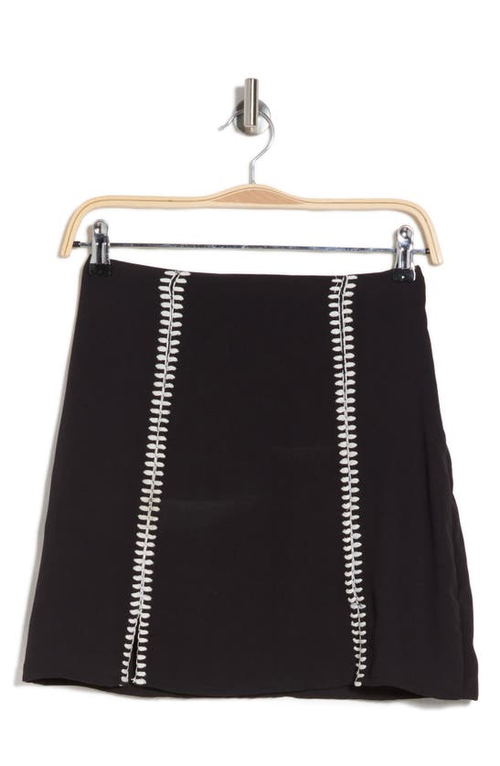 Shop Topshop Contrast Whipstitch Miniskirt In Black
