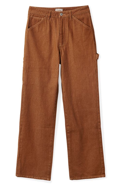 Brixton Essex Wide Leg Painter Pants In Washed Copper