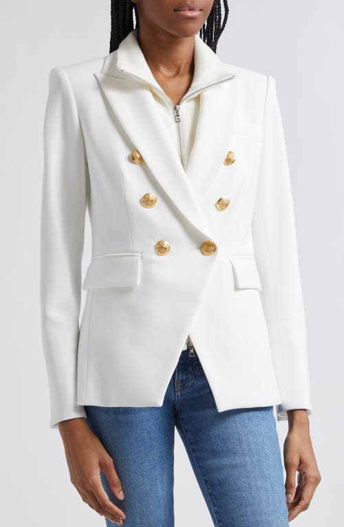 Shop Veronica Beard Miller Dickey Jacket In Off White/gold