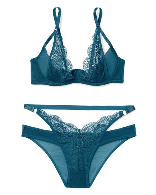 Shop Adore Me Kaia Unlined Quarter Cup Bra In Dark Blue