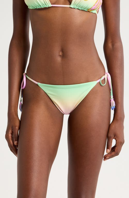 Shop Maaji Candy Palms Sunning Reversible Bikini Bottoms In Green