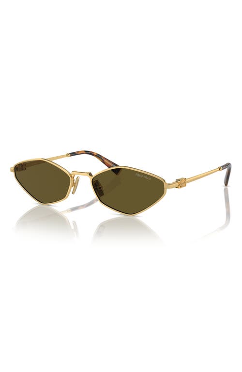 Shop Miu Miu 56mm Irregular Sunglasses In Gold