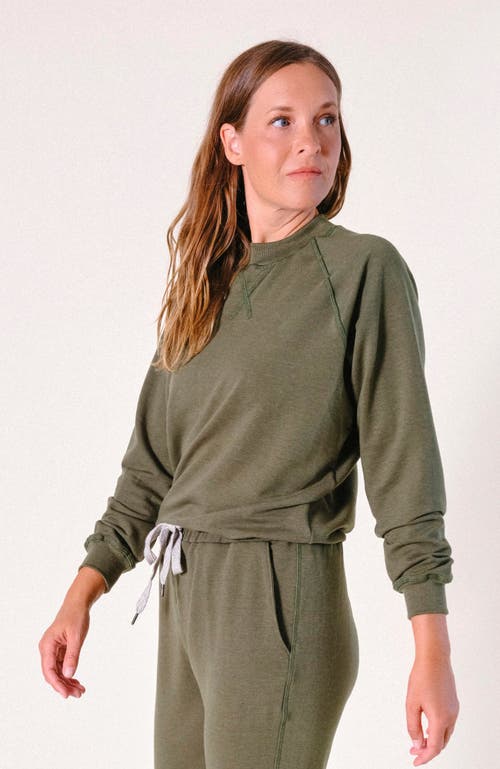 Poplinen Plus Agnes Raglan Organic Cotton + Tencel Sweatshirt In Moss