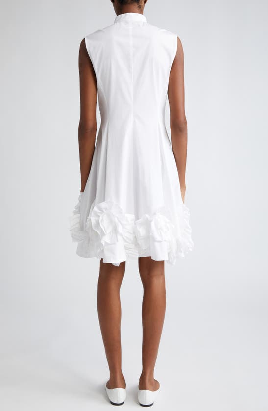 Shop Lela Rose Natalie Ruffle Hem Sleeveless Dress In Ivory