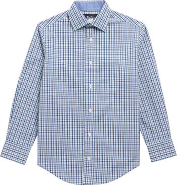 Move Performance Apparel Belmont Men's Long Sleeve Blue Plaid Shirt Blue / Medium