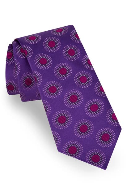 Ted Baker Circle Dot Silk Tie In Purple
