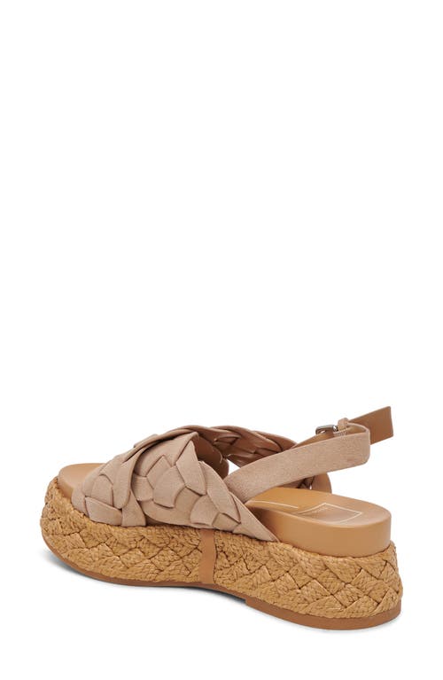 Dolce Vita Women's Winder Crossover Strap Espadrille Platform Sandals In Camel Suede