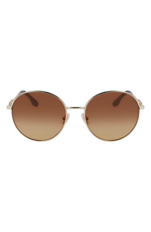 Shop Victoria Beckham 58mm Gradient Round Sunglasses In Gold/brown