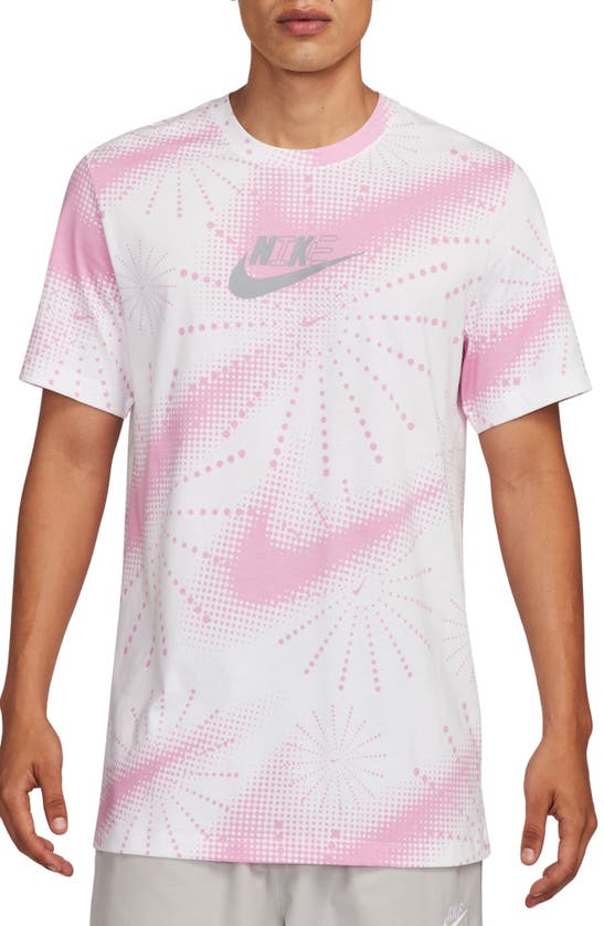 Shop Nike Halftone Swoosh T-shirt In White