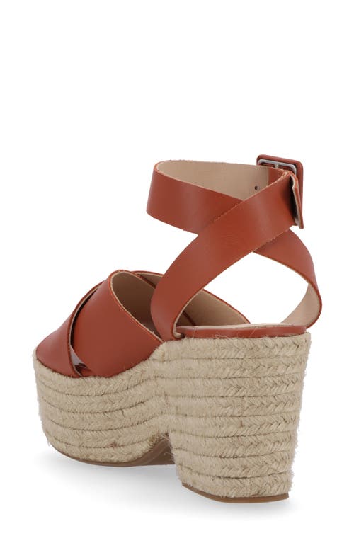 Shop Alohas Lyla Ankle Strap Espadrille Platform Sandal In Tan