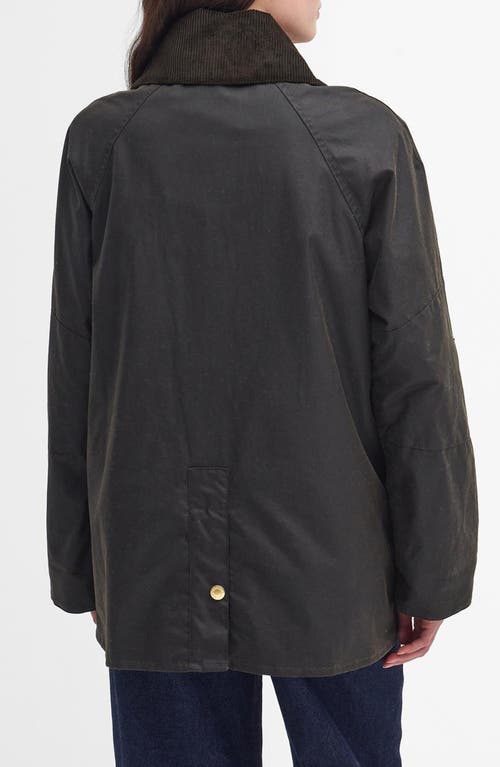 Barbour Black Cotton Allerston Wax Coat In Black