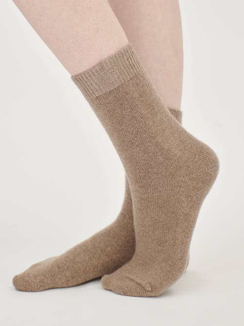 Gobi Cashmere Basic Socks In Taupe