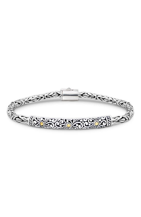 Shop Devata Sterling Silver With 18k Gold Accents Bracelet In Silver Gold