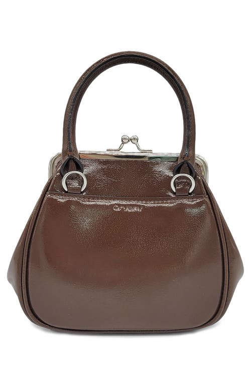 Oryany Mini Lace-up Patent Leather Top-handle Bag In Camel Brown