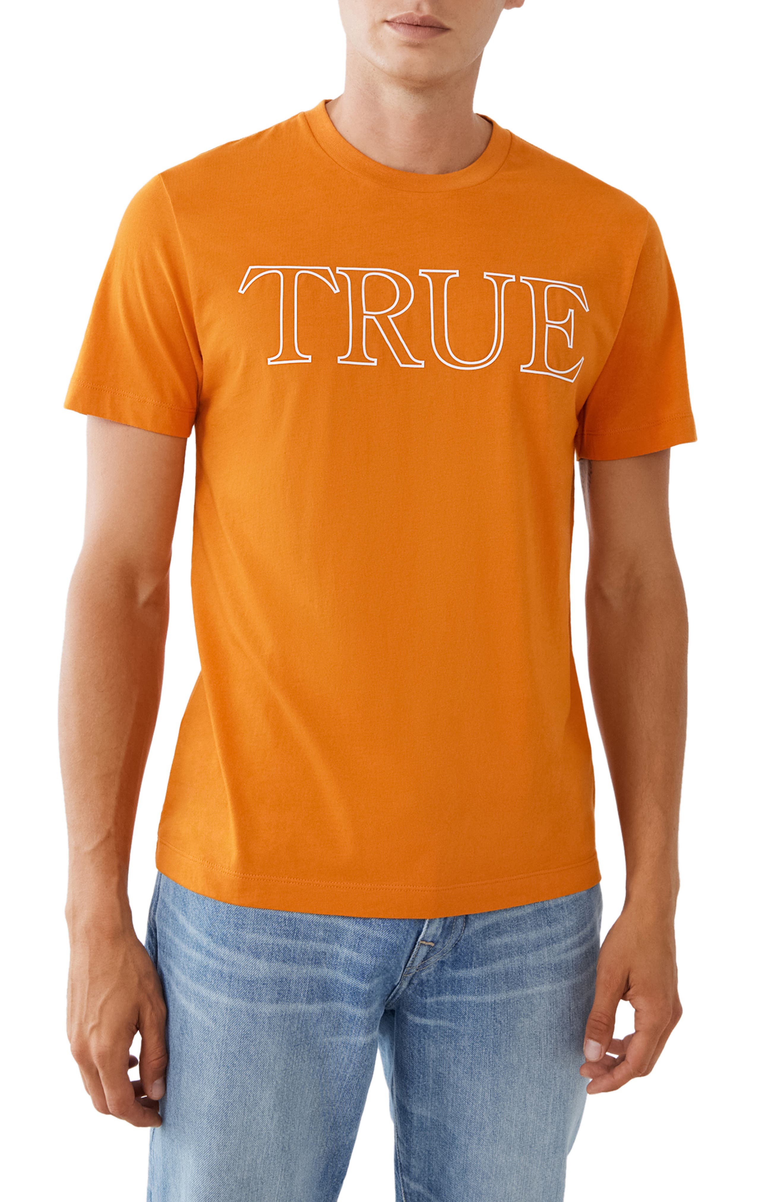 orange true religion shirt