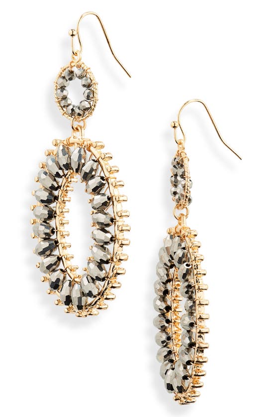 Tasha Beaded Oval Drop Earrings In Gold