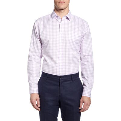 Nordstrom Shop Smartcare Trim Fit Plaid Dress Shirt - Purple