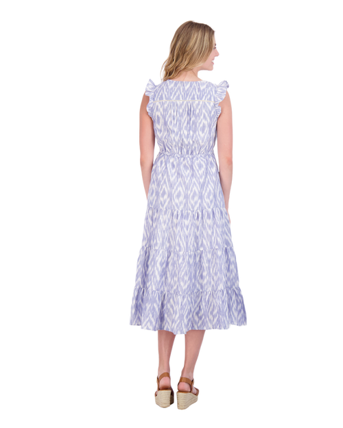 Shop Mer St. Barth Giselle Maxi Dress In Blue Ikat