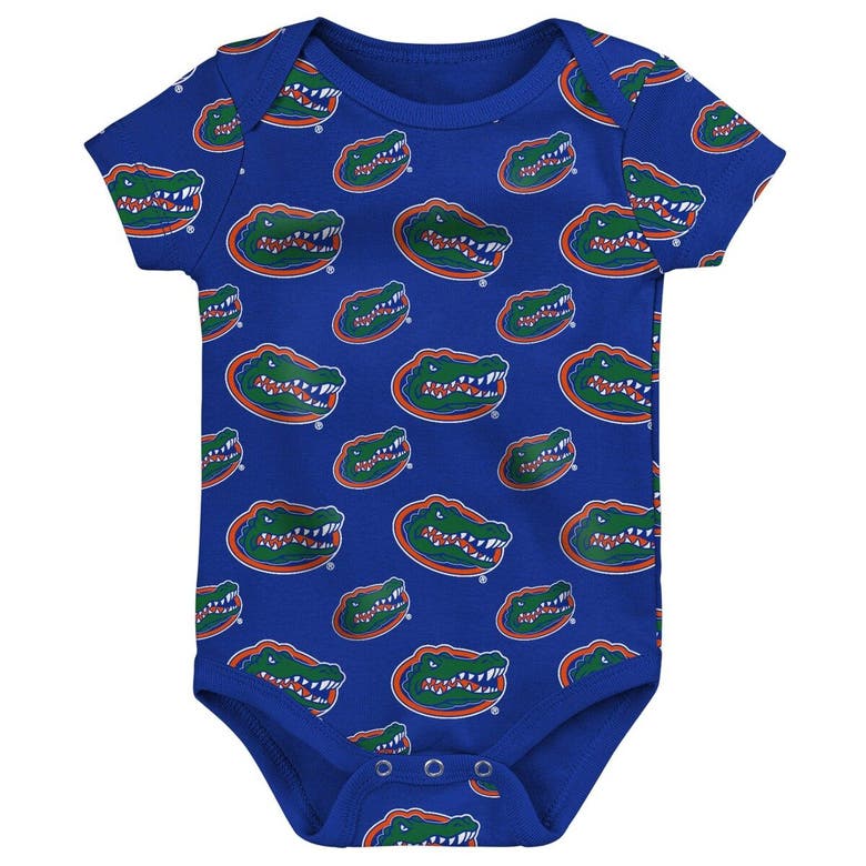 Shop Outerstuff Newborn & Infant Royal/heather Gray Florida Gators Two-pack Double Up Bodysuit Set