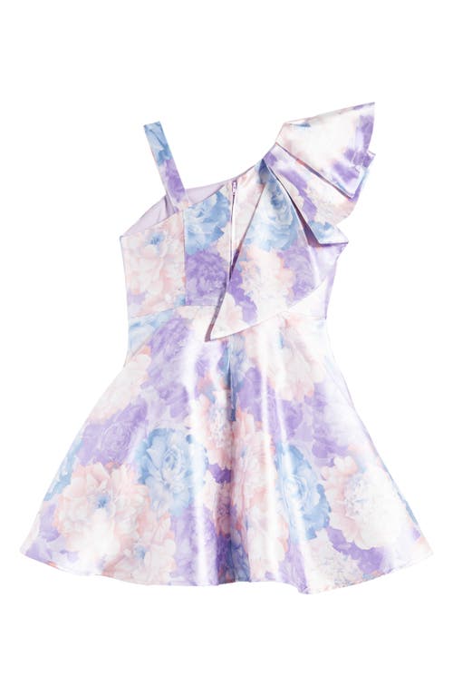 Shop Love, Nickie Lew Kids' Ruffle One-shoulder Mikado Party Dress In Lilac/multi