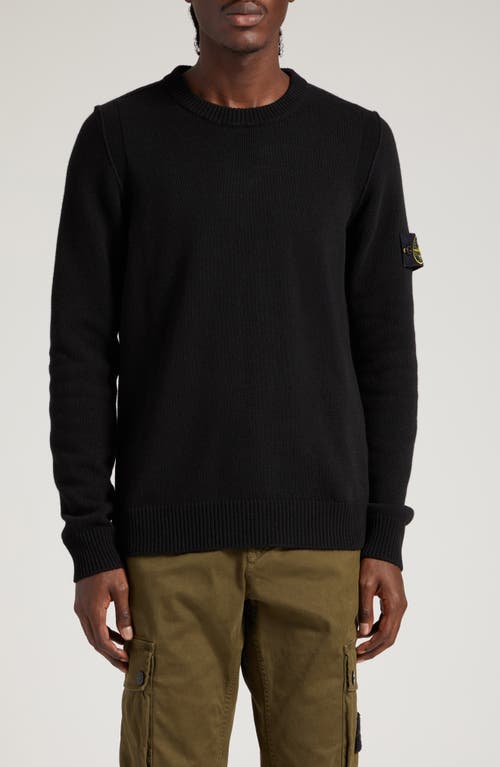 Stone Island Crewneck Wool Blend Sweater Black at Nordstrom,