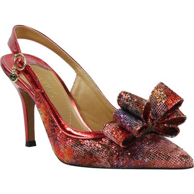 J. Renee Charise Bow Pointed Toe Slingback Pump, Orange