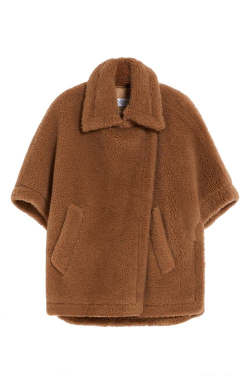 Shop Max Mara Tebe Teddy Bear Cape In Camel