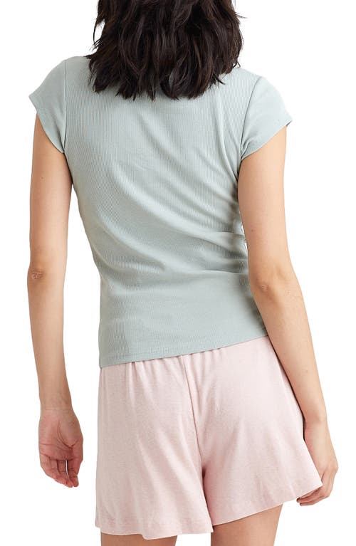 Papinelle Milla Ribbed Shelf Bra T-shirt In Light Moss