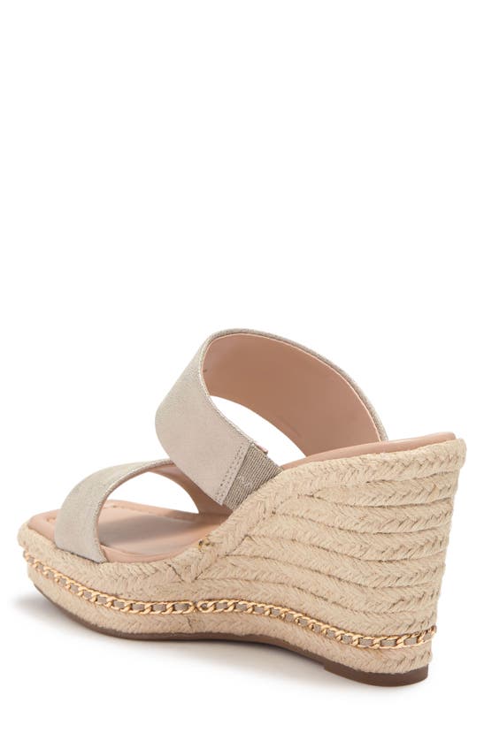 Karl Lagerfeld Cambia Chain Espadrille Platform Wedge Mule In Champagne