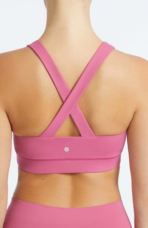 Yogaworks Crossback Performance Bra In Red Violet