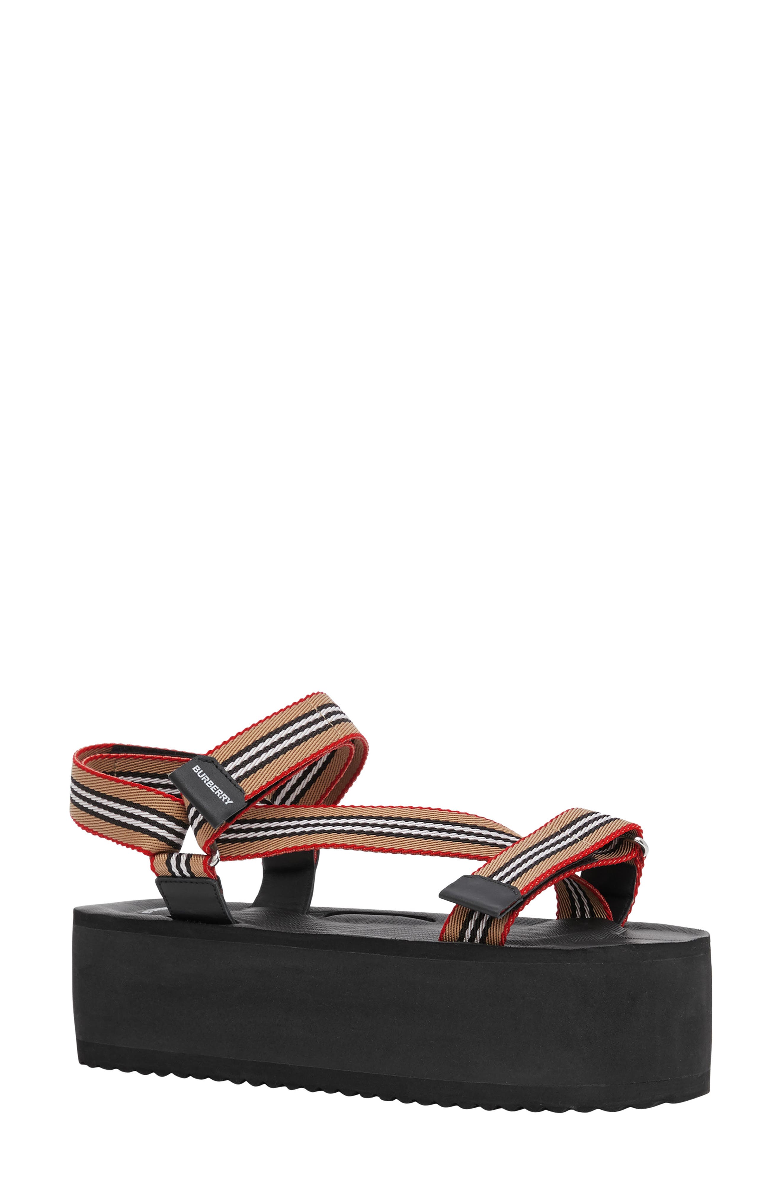 burberry patterson colorblock logo flatform sport sandals