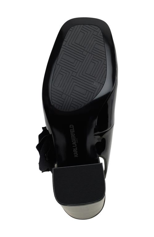 Karl Lagerfeld Pierra Womens Embellished Patent Leather Slingback Heels In Black