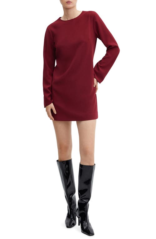 MANGO Long Sleeve Minidress Medium Red at Nordstrom,